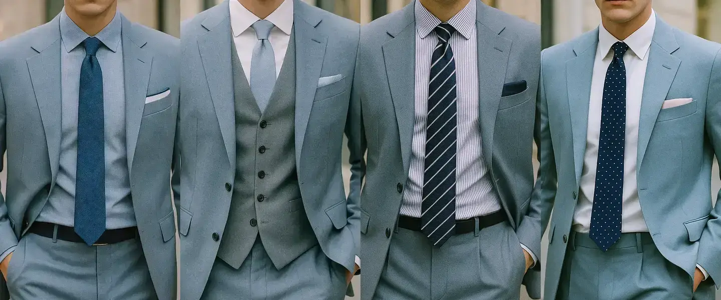 Welche Krawatte zum hellblauen Anzug?