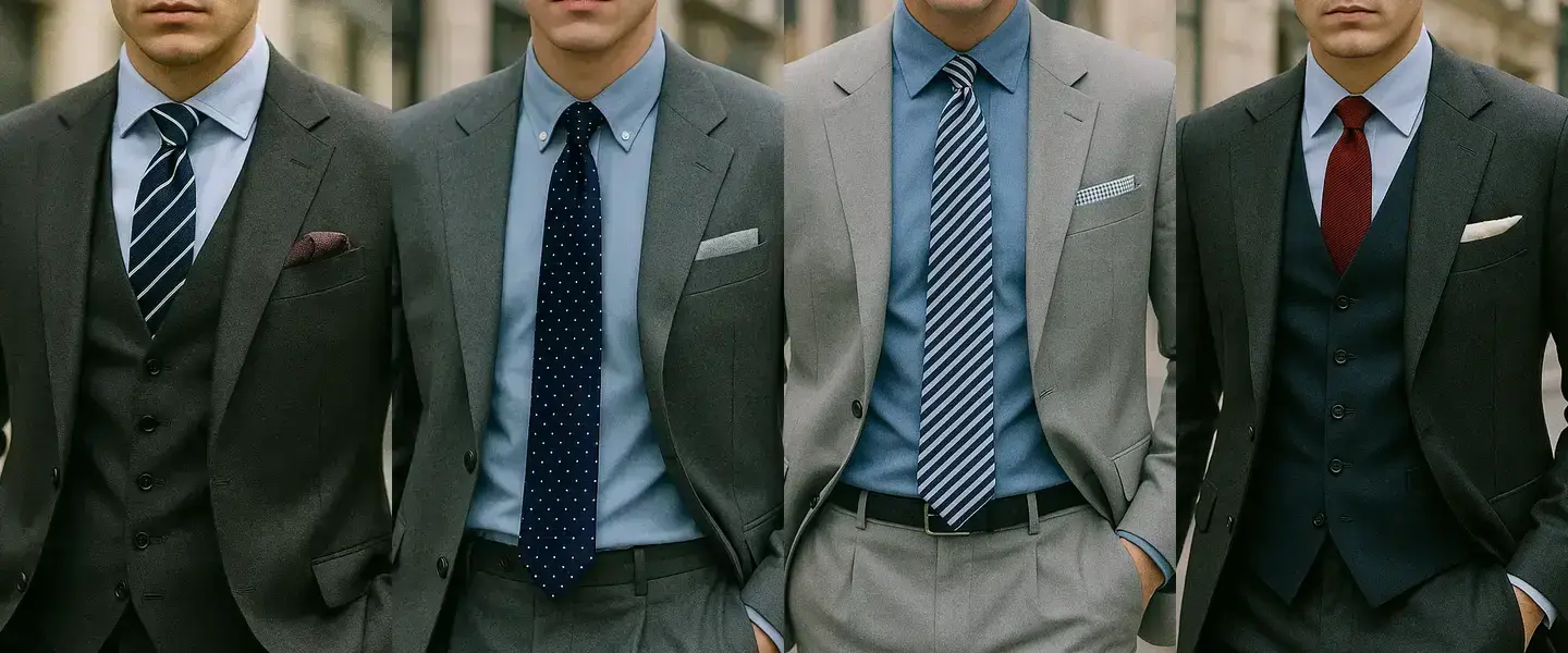 Grauer Anzug, blaues Hemd: Welche Krawatte?
