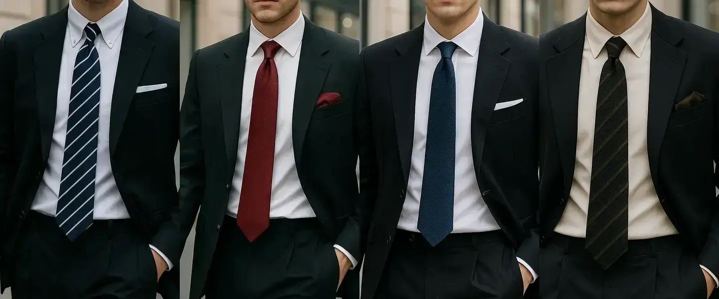 Welche Krawatte zu schwarzem Anzug?