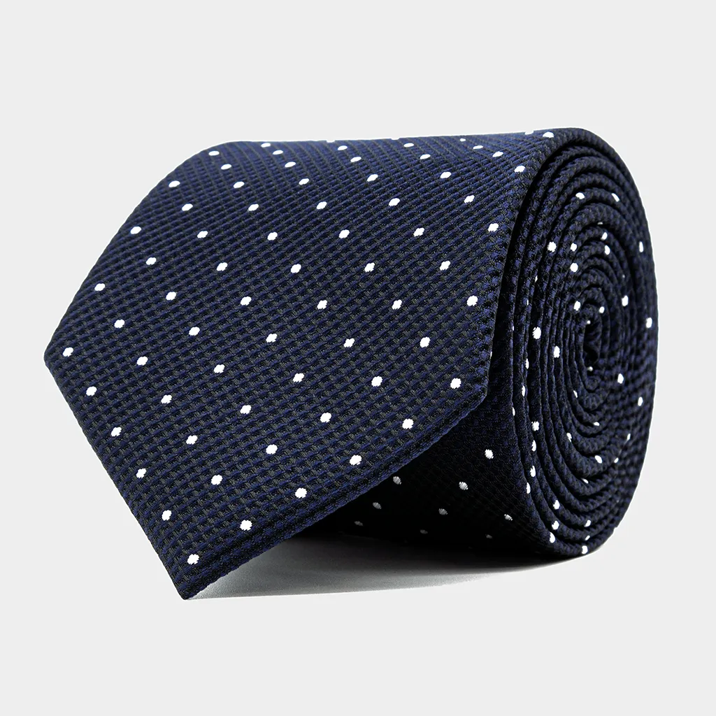 Krawatte Oxford Classics marineblau gepunktet – Zeek & Fletcher