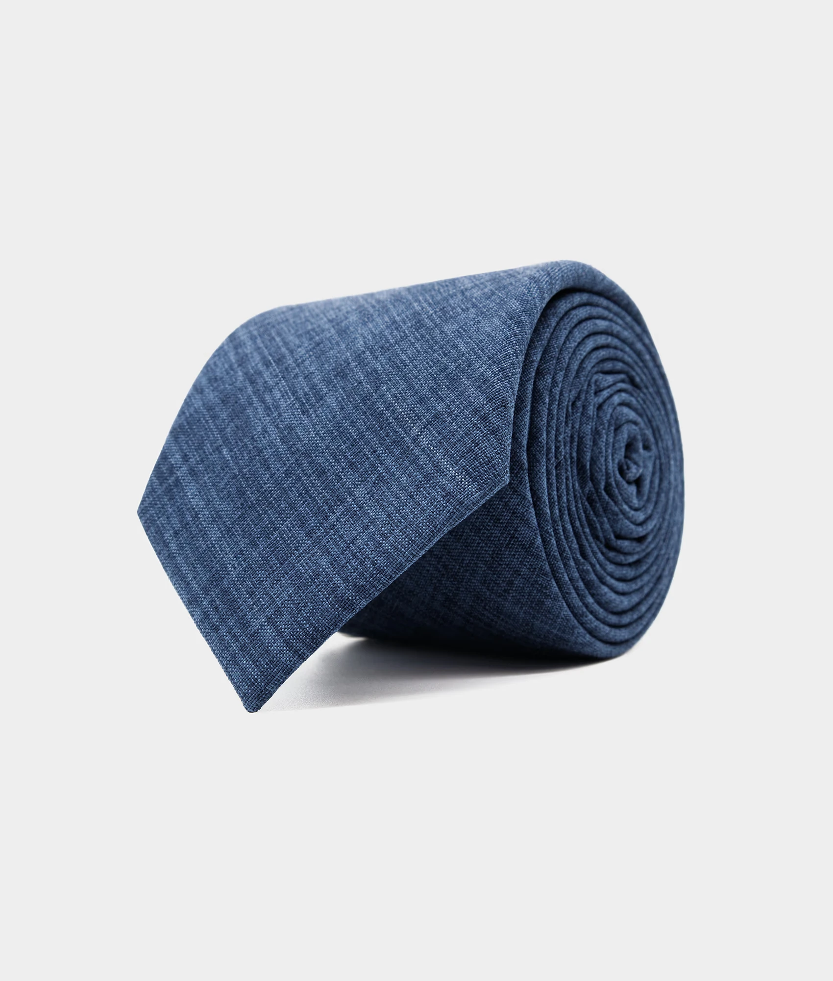 Sunlit Cotton Krawatte marineblau – schmale Baumwollkrawatte für Büro und sommerliche Events
