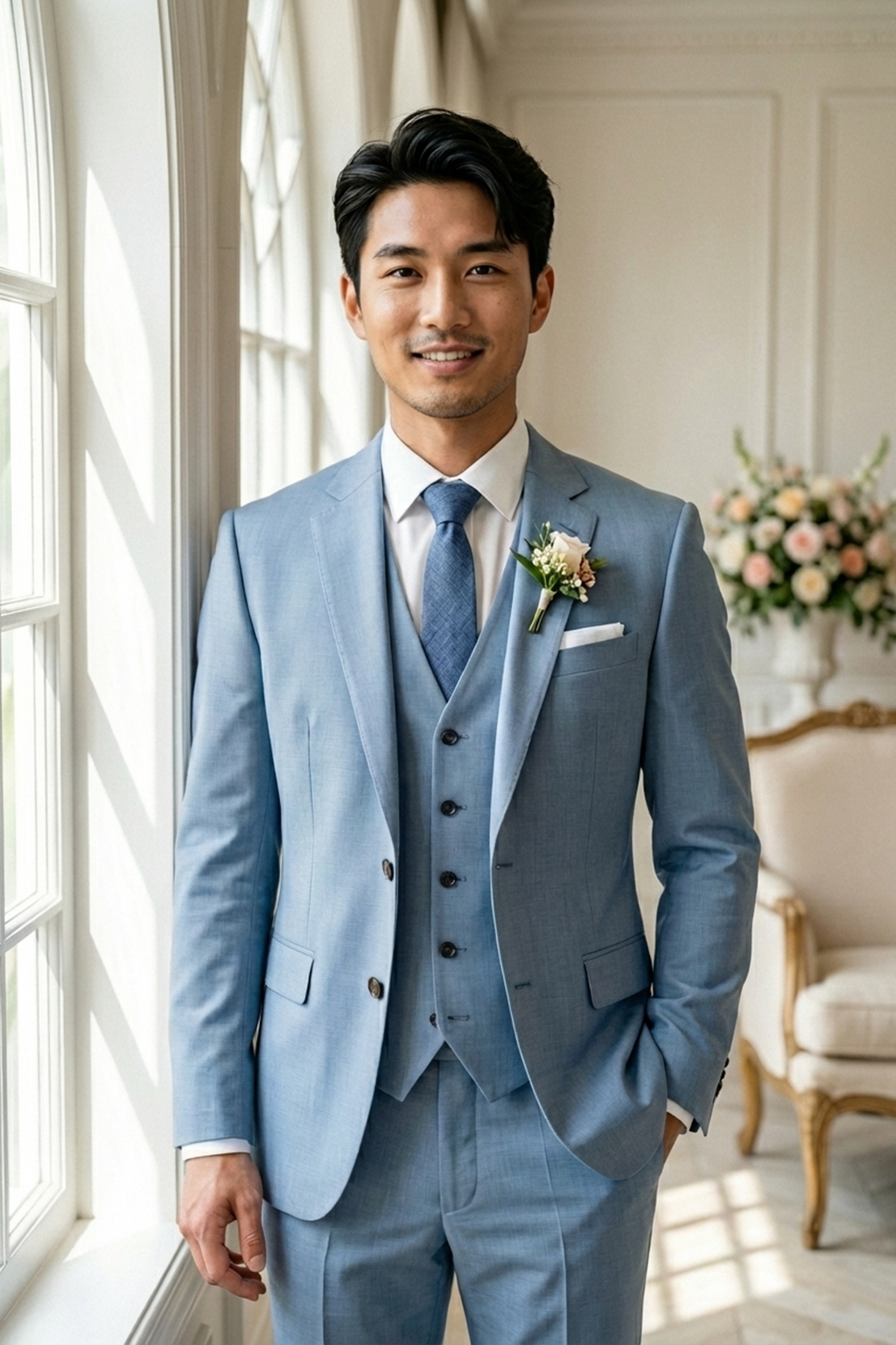 Wedding Collection – Sunlit Cotton Marineblau