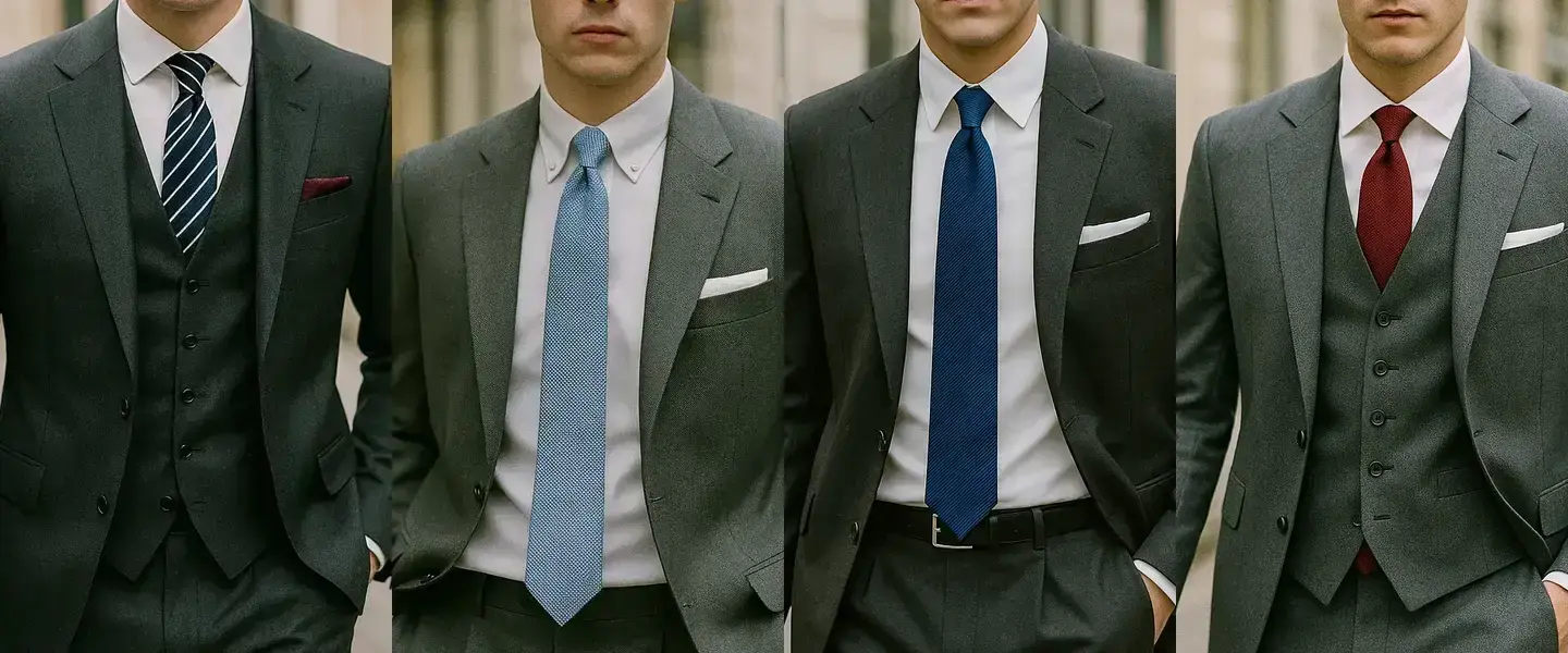 Grauer Anzug, weißes Hemd: Welche Krawatte?