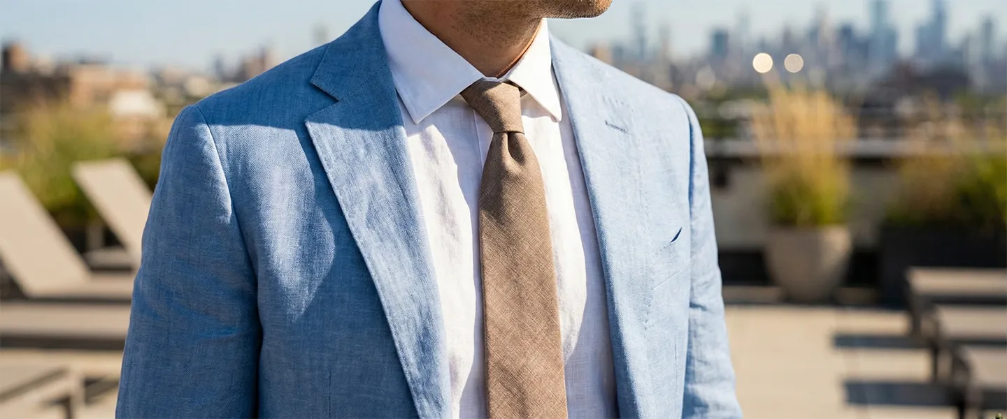 Welche Krawatte zum hellblauen Anzug?