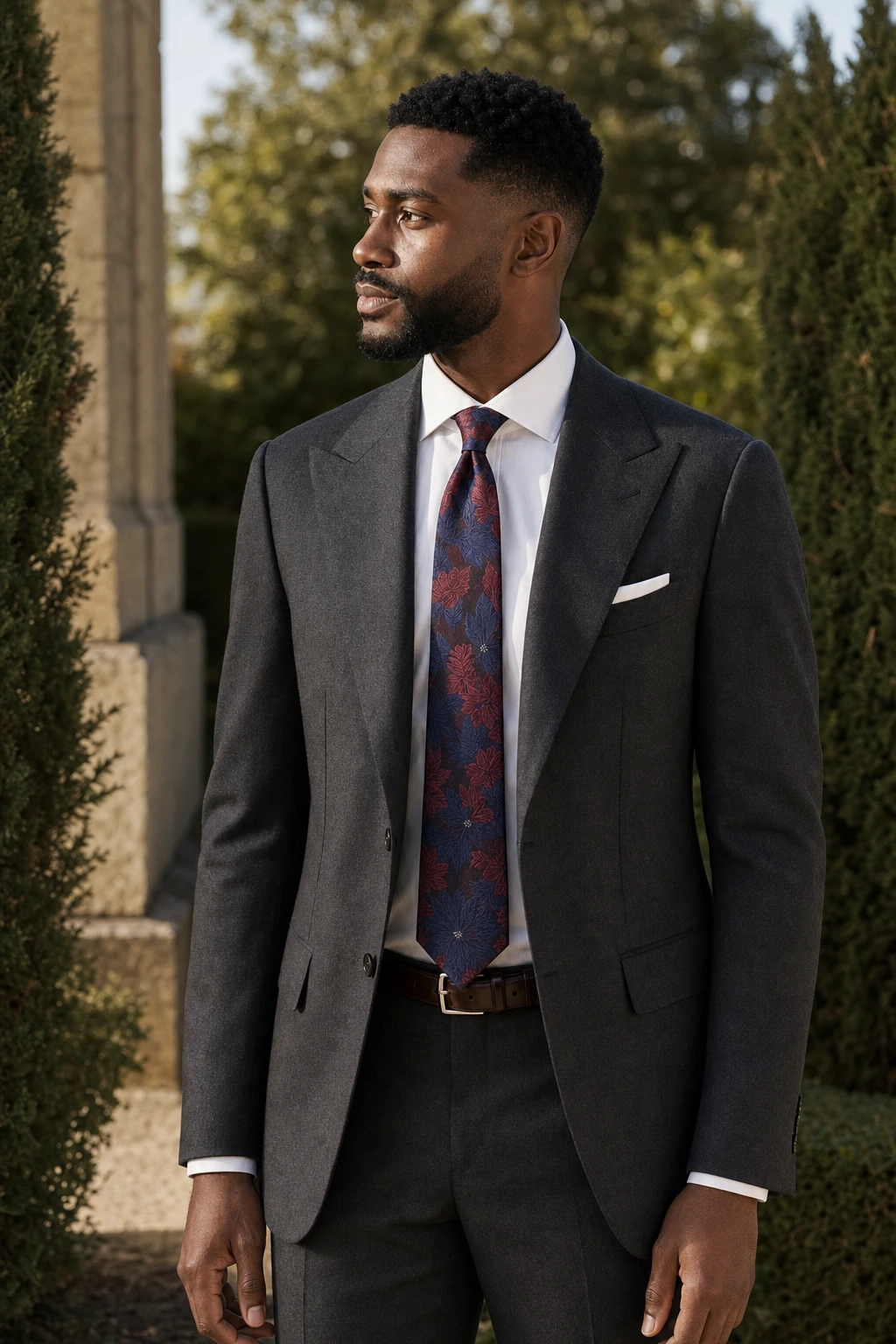 Wedding Collection – Ornamental Weave Weinrot-Marineblau