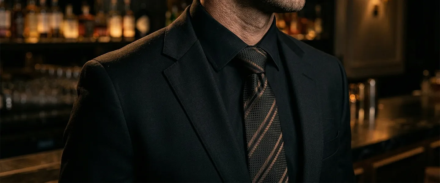 Schwarzer Anzug, schwarzes Hemd: Welche Krawatte?