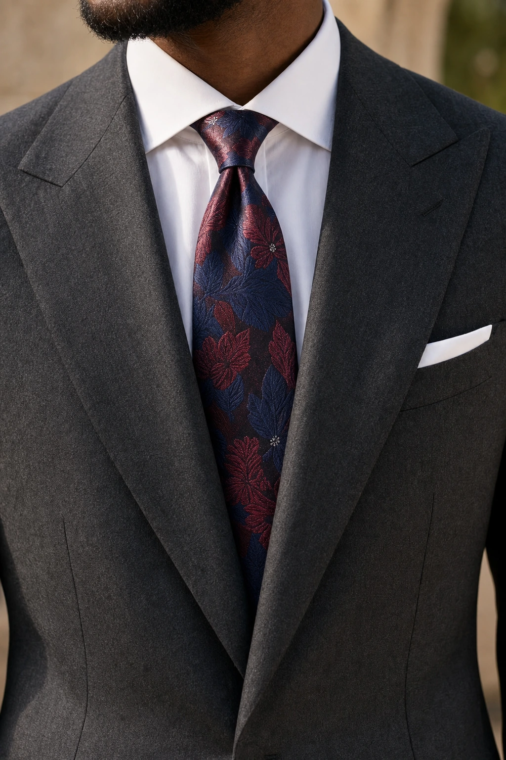 Wedding Collection – Ornamental Weave Weinrot-Marineblau