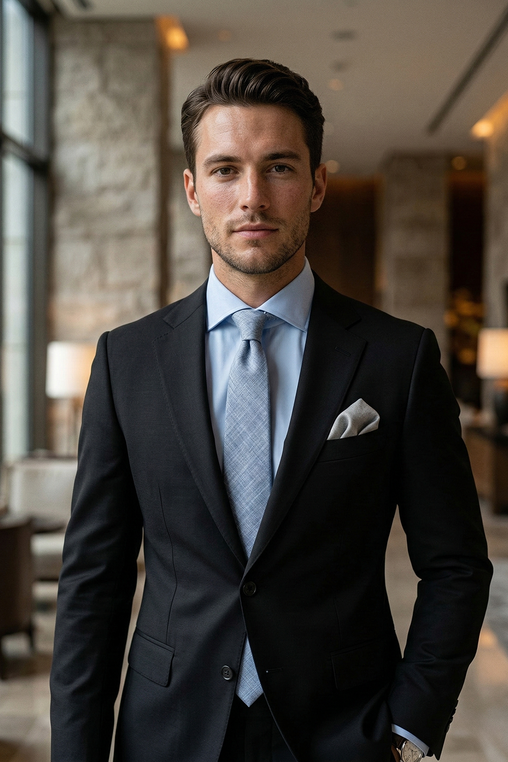 Welche Krawatte zum schwarzen Anzug?