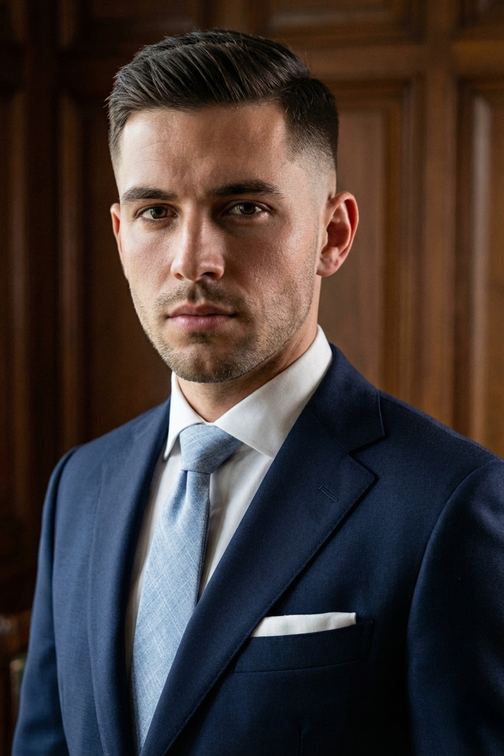 Business Collection – Sunlit Cotton Blau-Grau