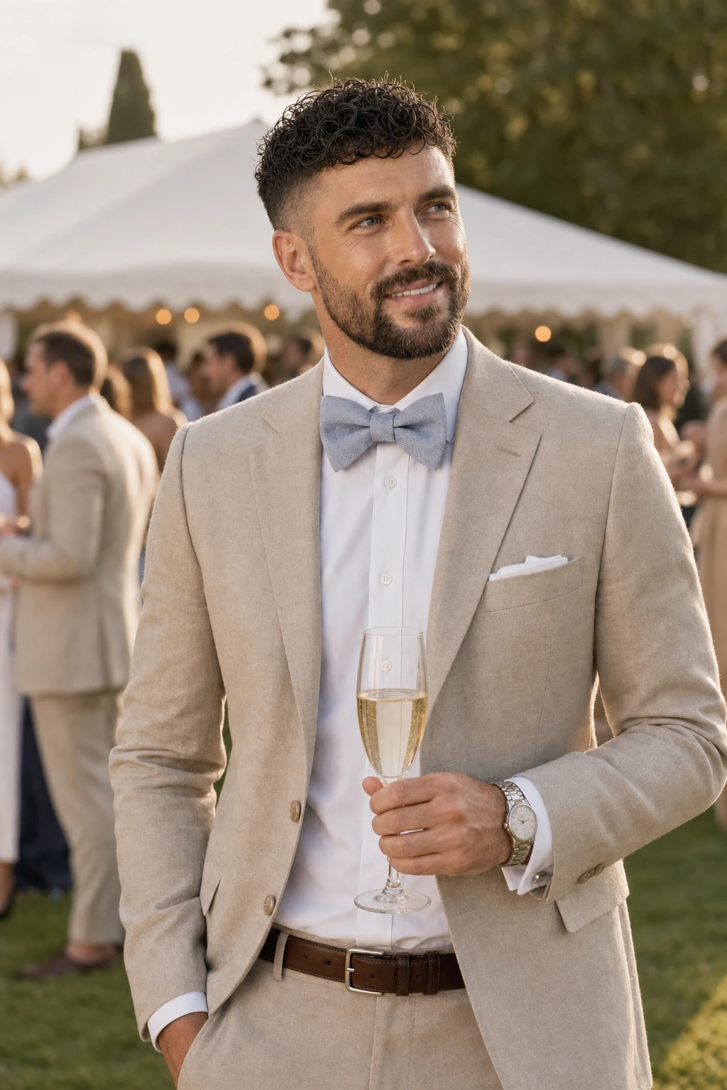 Wedding Collection – Sunlit Cotton Blau-Grau