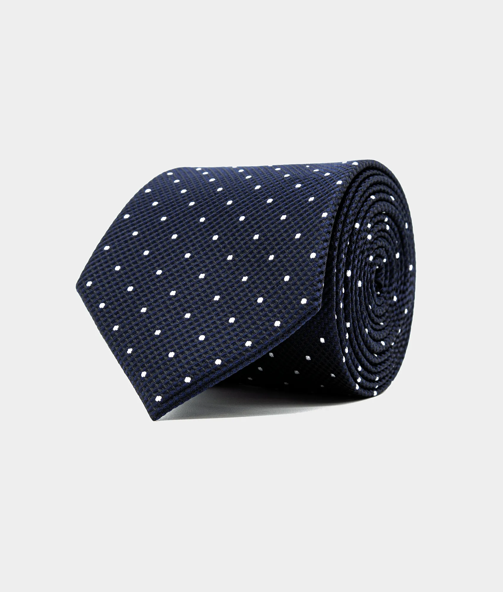 Zeek & Fletcher Krawatte Oxfords Classic in Marineblau mit weißen Punkten Marineblaue Krawatte mit Punktmuster – Oxford Classics Herrenaccessoire für Meetings und Feiern