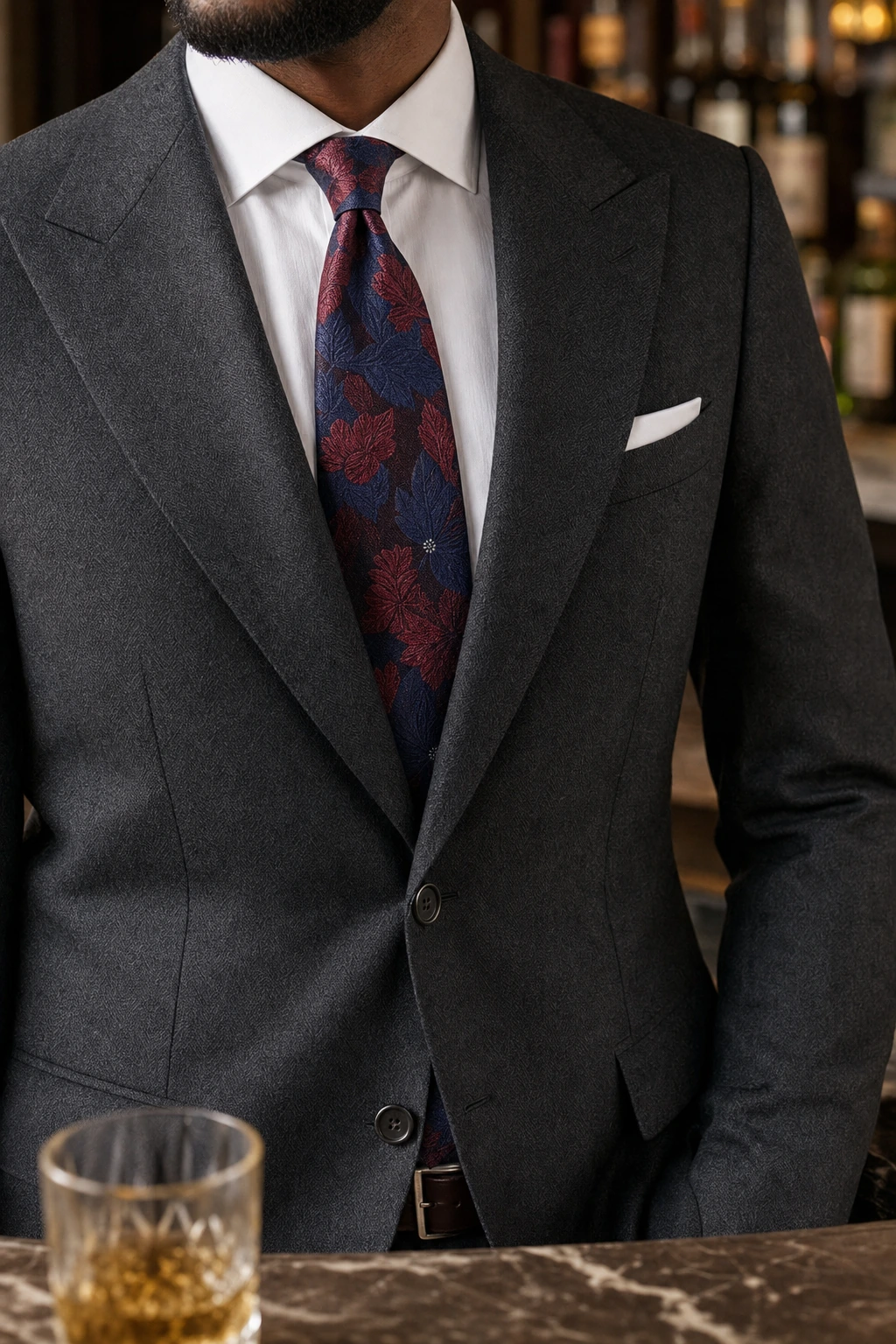 Wedding Collection – Ornamental Weave Weinrot-Marineblau