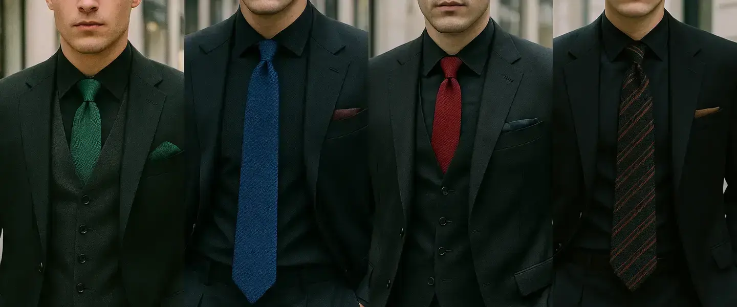 Schwarzer Anzug, schwarzes Hemd: Welche Krawatte?