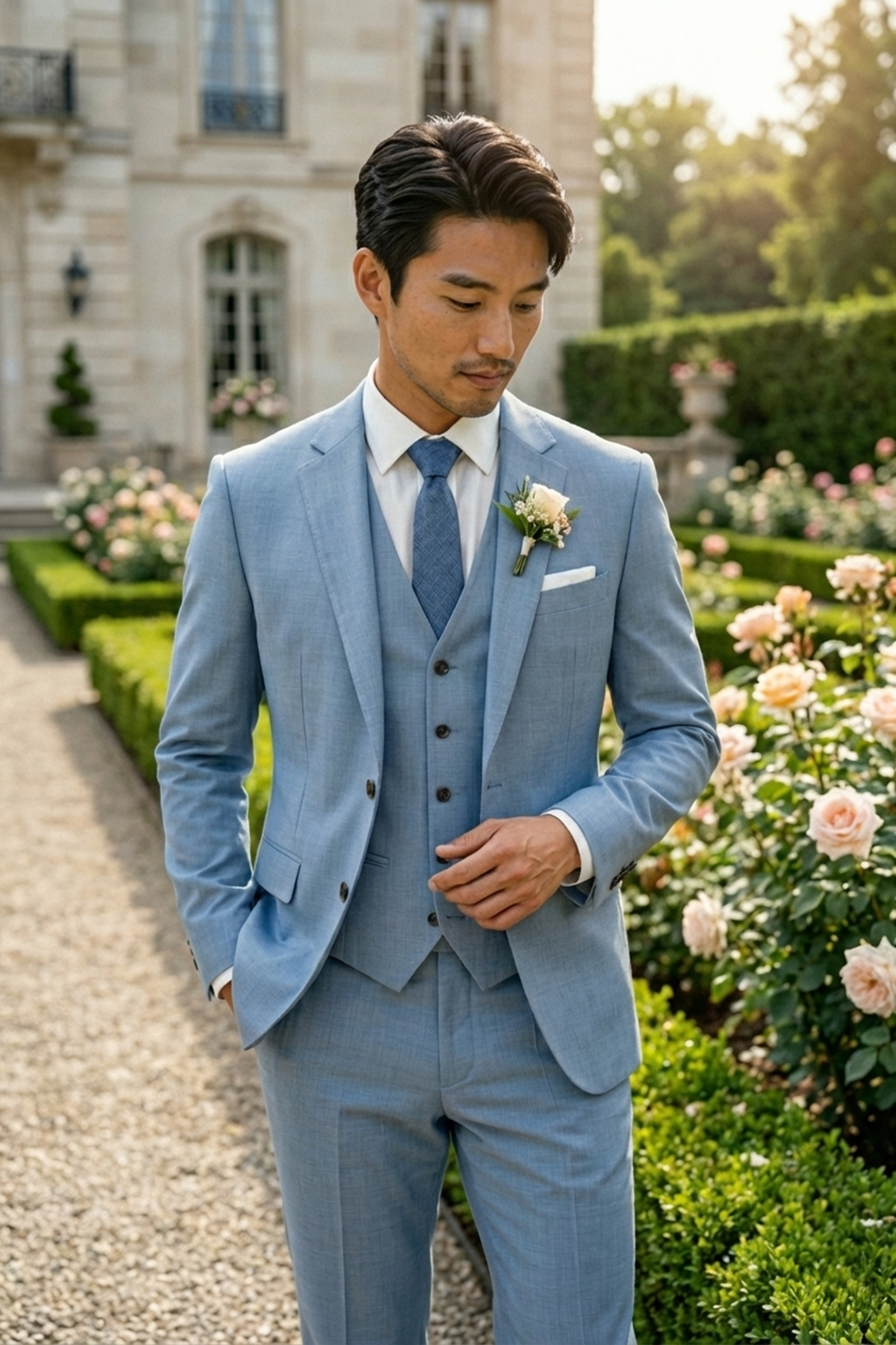 Wedding Collection – Sunlit Cotton Marineblau